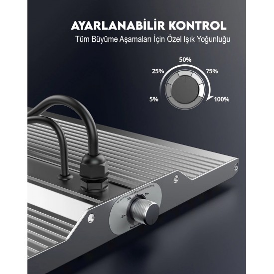 Vipar Spectra 1000 watt Tam Spektrumlu Samsung LED Bitki Büyütme Işığı