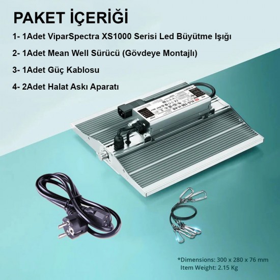 Vipar Spectra 1000 watt Tam Spektrumlu Samsung LED Bitki Büyütme Işığı