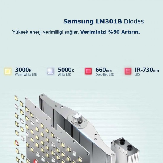 Vipar Spectra 1000 watt Tam Spektrumlu Samsung LED Bitki Büyütme Işığı